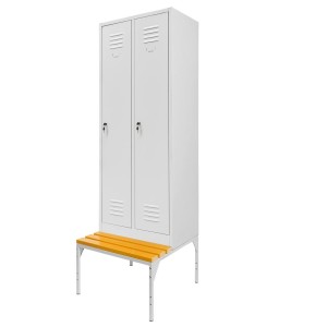 Persirengimo spintelė su suoliuku, 2 durų, 600x800x2230 mm, pilka, MPP001176, Mega-M